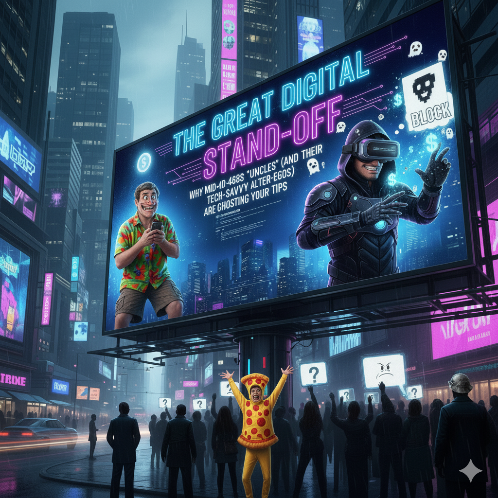 The Great Digital Stand-off: Why Mid-40s “Uncles” (and Their Tech-Savvy Alter-Egos) Are Ghosting Your Tips