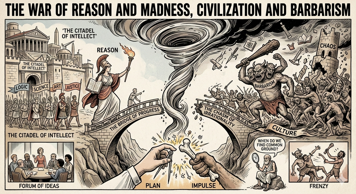 The War of Reason and Madness, Civilization and Barbarism